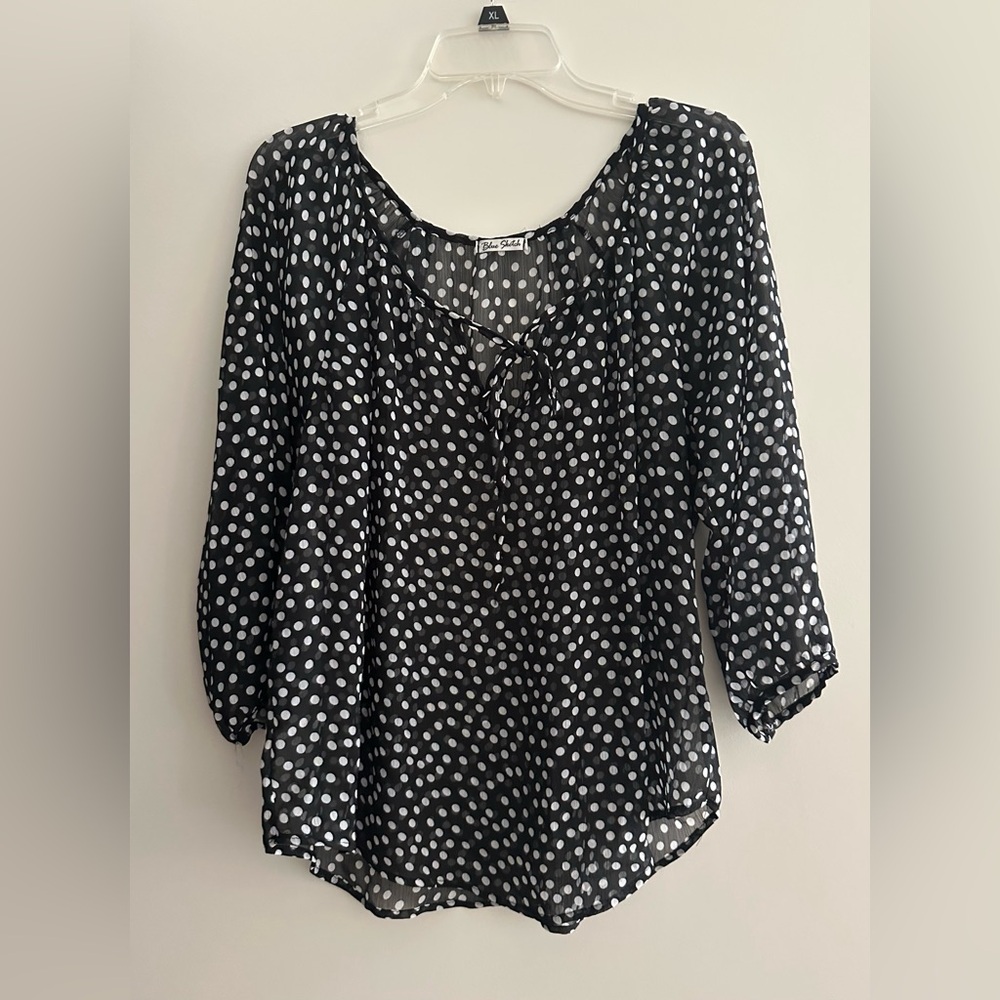 Black and White Polka Dot Blouse